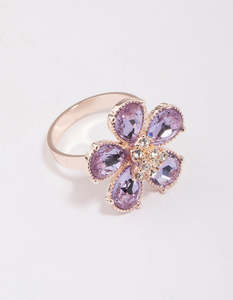 Rose Gold Lilac Flower Petal Ring