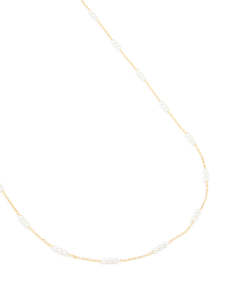 White: Gold Plated Mini Pearl Waist Chain