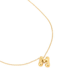 Waterproof Gold Plated Stainless Steel Large Bubble Letter J Necklace