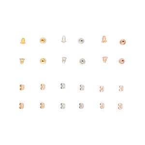 Mixed Plating Disc & Butterfly Earring Back 24Pack