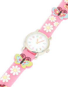 Kids Watches: Kids Pink Butterfly & Daisy Watch