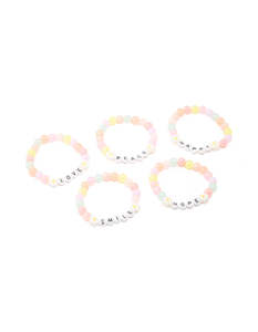 Kids: Kids Beaded Flower Best Friends Stretch Bracelets 5-Pack