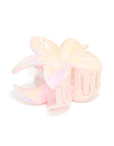 Pink: Iridescent Pearised Frangipani Claw Clip