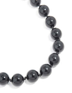 Silver Black Beaded Necklace