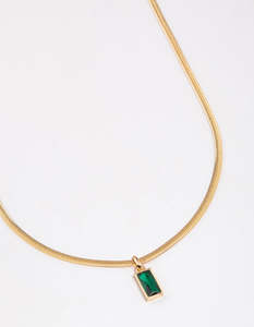Boutique Collection: Gold Plated Classic Cubic Zirconia Baguette Necklace