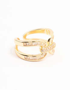 Fashion Rings: Gold Plated Bag Link Ring