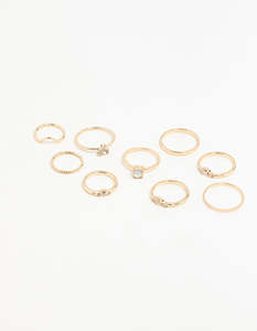 Gold Fine Moonstone Ring Pack
