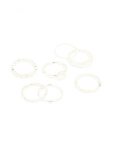 Silver Thin Wrap Circle Stacking Rings 8-Pack