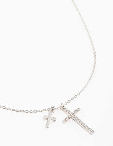 Silver Cross Charm Necklace