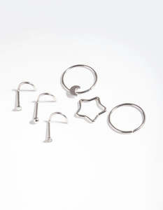 Surgical Steel Celestial Nose Jewellery 6-Pack