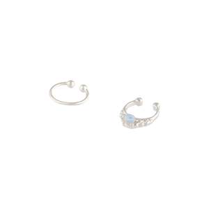 Celestial: Silver Moonstone Faux Septum Pack