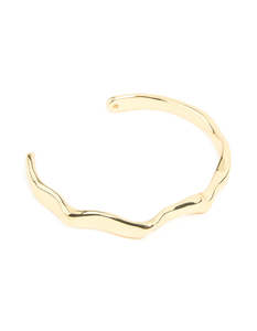Wristwear: Gold Plated Organic Wavy Wrist Cuff