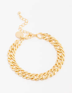 Wristwear: Gold Plated Brass Bold Chain Bracelet