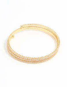 Wristwear: Gold Plated Cupchain Wrap Bracelet