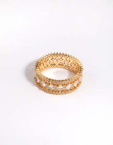 Premium Gifts: Gold Plated Ring with Cubic Zirconia