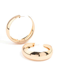 Winter: Gold Large Thin Hoop Earrings