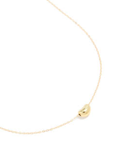 Gold Plated Sterling Silver Bean Pendant Necklace