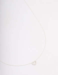 Sterling Silver Cubic Zirconia Heart Pendant Necklace