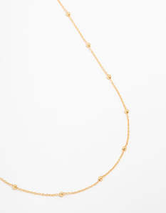Gold Plated Sterling Silver Ball Chain Necklace