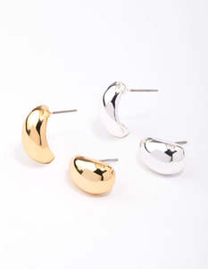Multi: Gold & Silver Plated Bubble Stud Earring Pack