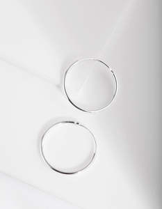 Sterling Silver Earrings: Sterling Silver 20mm Plain Hoop