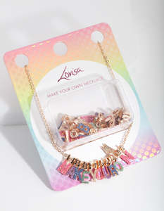 Kids Necklaces: Kids Gold Glitter Make Your Own Necklace
