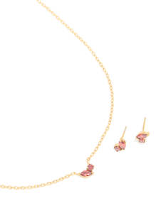 Waterproof Gold Plated Stainless Steel January Red Cubic Zirconia Birthstone Nec&hellip;