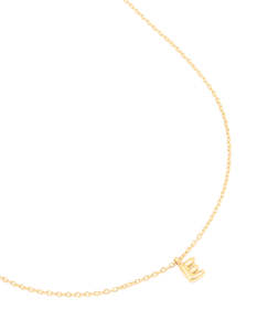 Waterproof Gold Plated Stainless Steel Mini Bubble Letter E Necklace