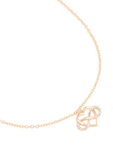 Gold Necklaces: Gold Diamante Open Heart Infinity Sign Necklace