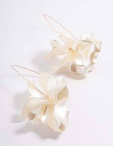 Rose Gold Earrings: Rose Gold Frosted Flower Drop Earrings