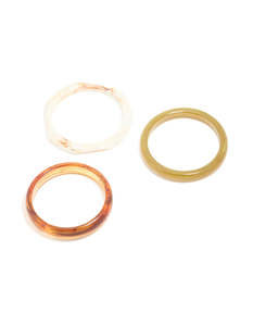 Neutrals: Gold Brown & Cream Acrylic Statement Large Bangles 3- Pack