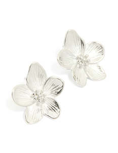 Waterproof Stainless Steel Mini Textured Flower Earrings