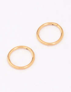 Statement Earrings: Gold Plated Titanium Fine Sleeper Earrings 6mm