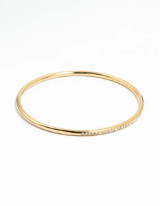 Waterproof Gold Plated Stainless Steel Diamante Bangle