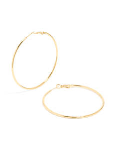 Waterproof Gold Plated Stainless Steel Hoop Earrings 55 MM