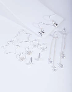 Ear Stacks: Silver Star Earring Pack