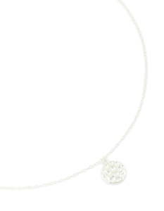 Sterling Silver Molten Round Pendant Necklace