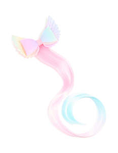 Kids Hair Accessories: Kids Pastel Rainbow Fabric Bow & Unicorn Pastel Faux Hair Clip