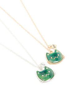 Kids Necklaces: Kids Gold & Silver Cat Mood BFF Necklace Pack