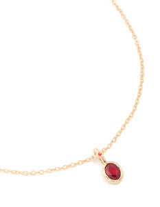 Red: Gold Red Diamante Charm Necklace