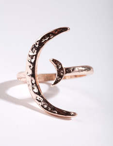 Rose Gold: Rose Gold Crescent Moon Open Ring