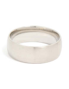 Mens Waterproof Stainless Steel Brushed Wide Band Ring