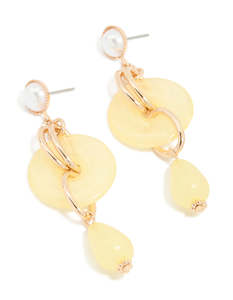 Pearl Earrings: Gold Pearl Wrapped & Beaded Drop Earrings