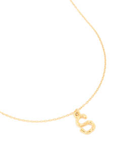 Waterproof Gold Plated Stainless Steel Bamboo Letter S Necklace