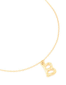 Waterproof Gold Plated Stainless Steel Bamboo Letter B Necklace