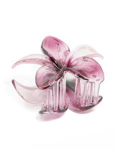 Purple: Dark Purple Ombre Frangipani Flower Claw Clip