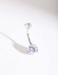 Titanium Classic Diamante Belly Bar