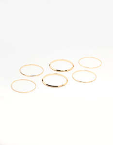 Gold Smooth Multi-Sized Bangles 6-Pack