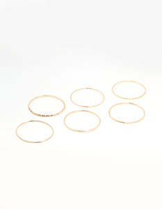 Bangles: Gold Textured Thin Bangles 6-Pack