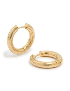 Waterproof Gold Plated Stainless Steel Thick Clicker Hoop Earrings 22 MM